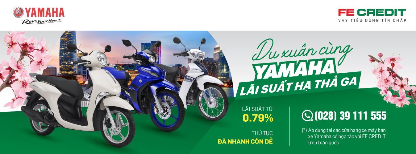 Chương trình mua xe máy Yamaha trả góp lãi suất 0 tại Hà Nội