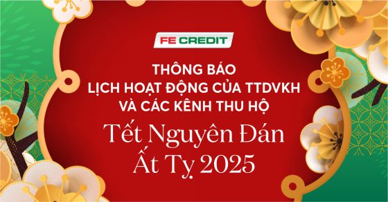 THÔNG BÁO LỊCH HOẠT ĐỘNG CỦA TTDVKH VÀ CÁC KÊNH THU HỘ (KÊNH THANH TOÁN) DỊP TẾT NGUYÊN ĐÁN ẤT TỴ 2025